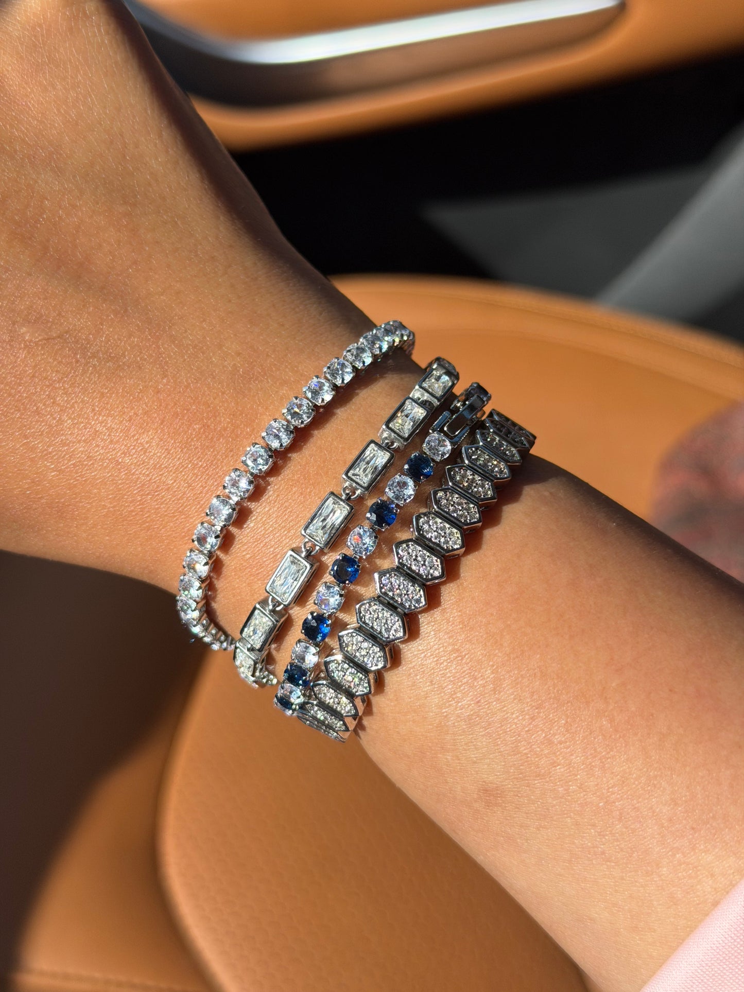 Tennis bracelet blue&silver