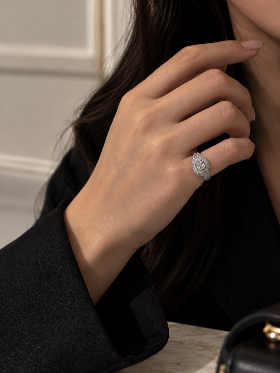 Royal Pavé pinky ring