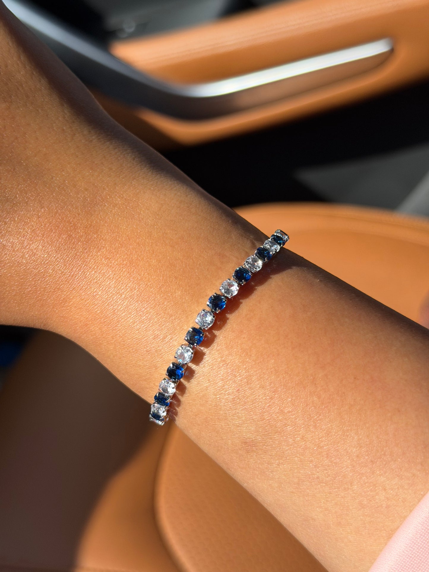 Tennis bracelet blue&silver
